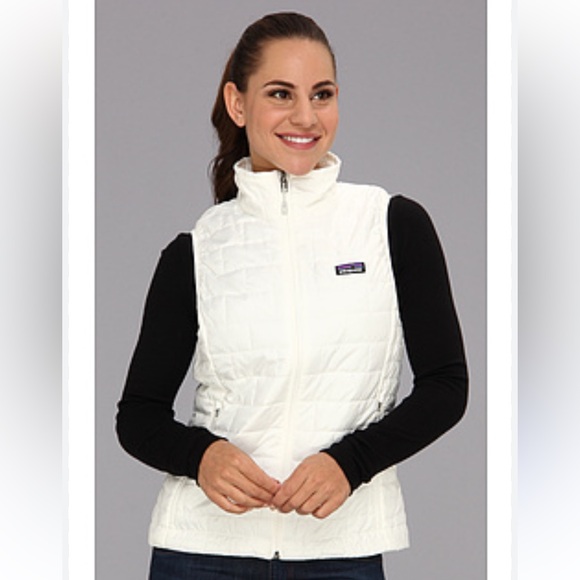 Patagonia Jackets & Blazers - Patagonia Women’s Nano Puff Vest White Full Zip Size XXL